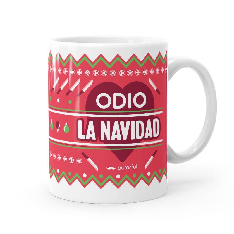 Puterful - Vente Tasse à café - Tasse - Je déteste Noël1