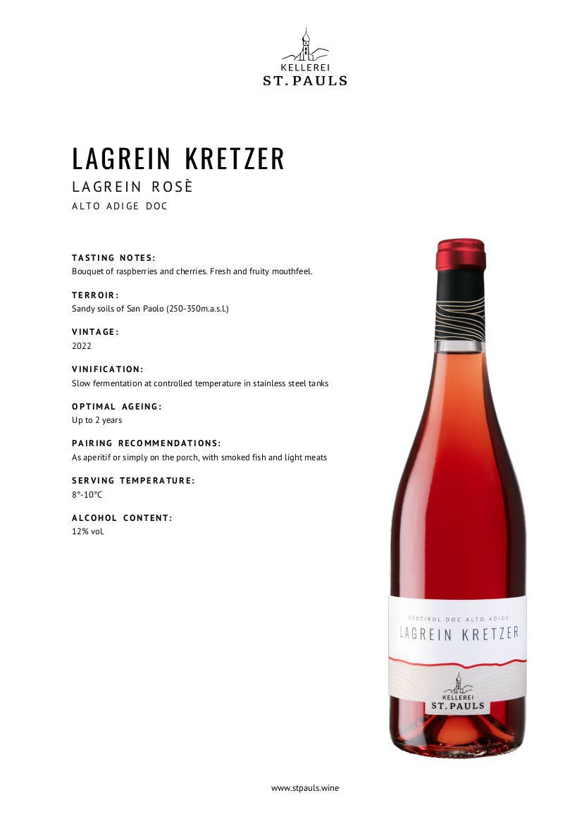 Metina SAS - Wholesale Red Wine - Lagrein Kretzer South Tyrol Cantina San Paolo 75 cl1