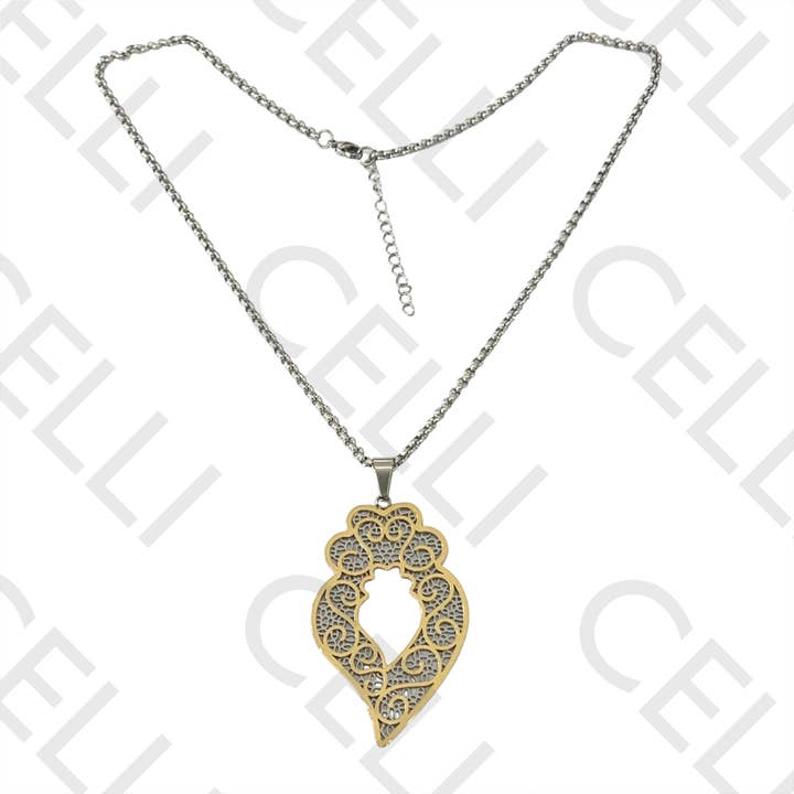 Steel Necklace - Heart of Viana for wholesale by Celli Biju