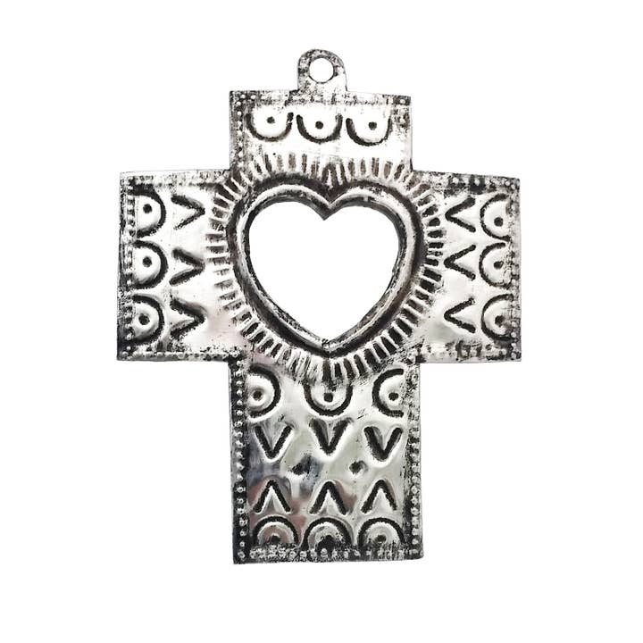 Tin Cross With Mirror for wholesale by Sedona Spirit