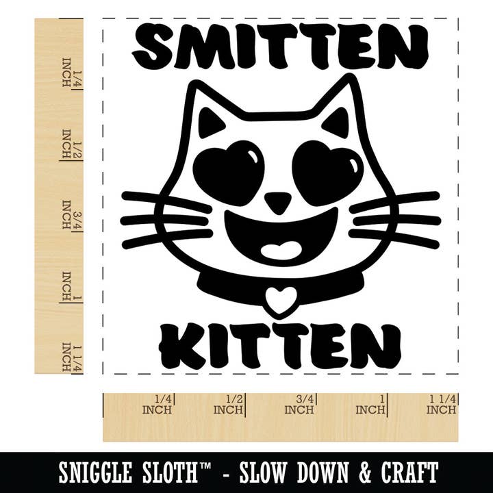 Sniggle Sloth - Wholesale Rubber/Decorative Stamp - Smitten Kitten Love Anniversary Valentine's Day Square Rubber Stamp for Stamping Crafting