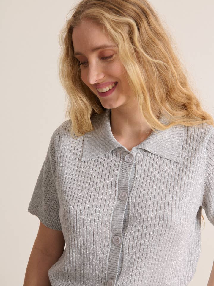 Polo de tricô com gola - SILAS por atacado de Garance Paris