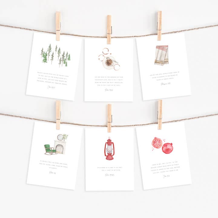 Me and Mary Shop - Wholesale Stationery/Notecard Set - Watercolor Bible Scripture Cards – WINTER2