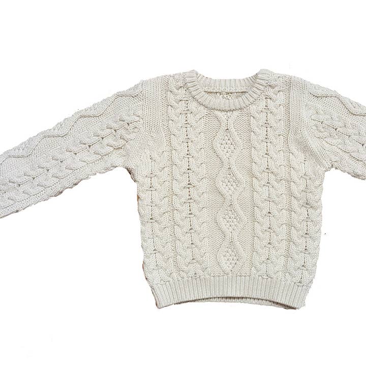 NJ Knits Fisherman Knit Crew Sweater for wholesale by New Jammies