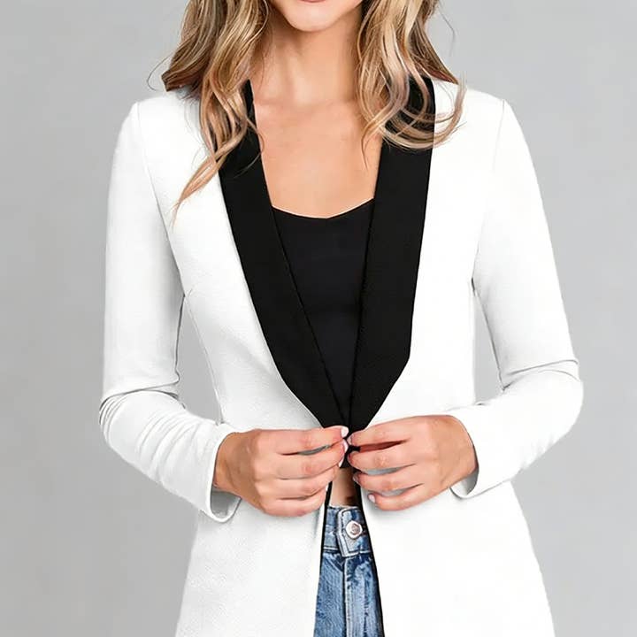 Women’s Slim Fit Wool Blend Blazer Jacket for wholesale by ACCITY
