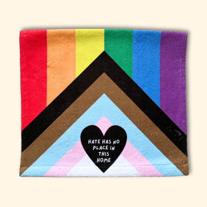 White base Hate Has No Place in This Home Hand Towel for wholesale on Faire0