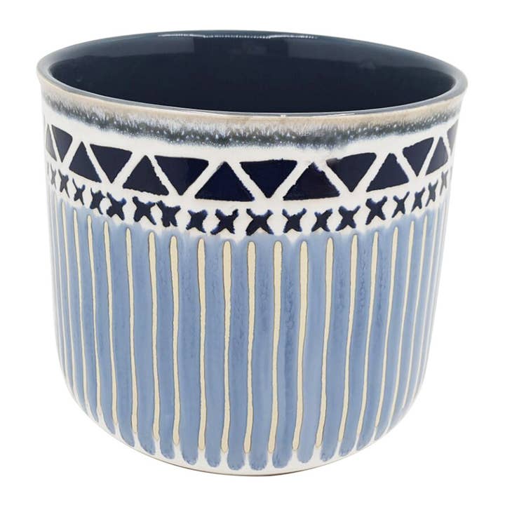 Blue Aztec Planter 5", 5"/6.5" Nested with 76138 for wholesale by Blue Sky Clayworks