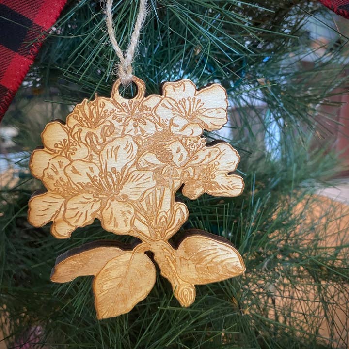 Adorno navideño de madera floral para venta al por mayor de Tree YoSelf