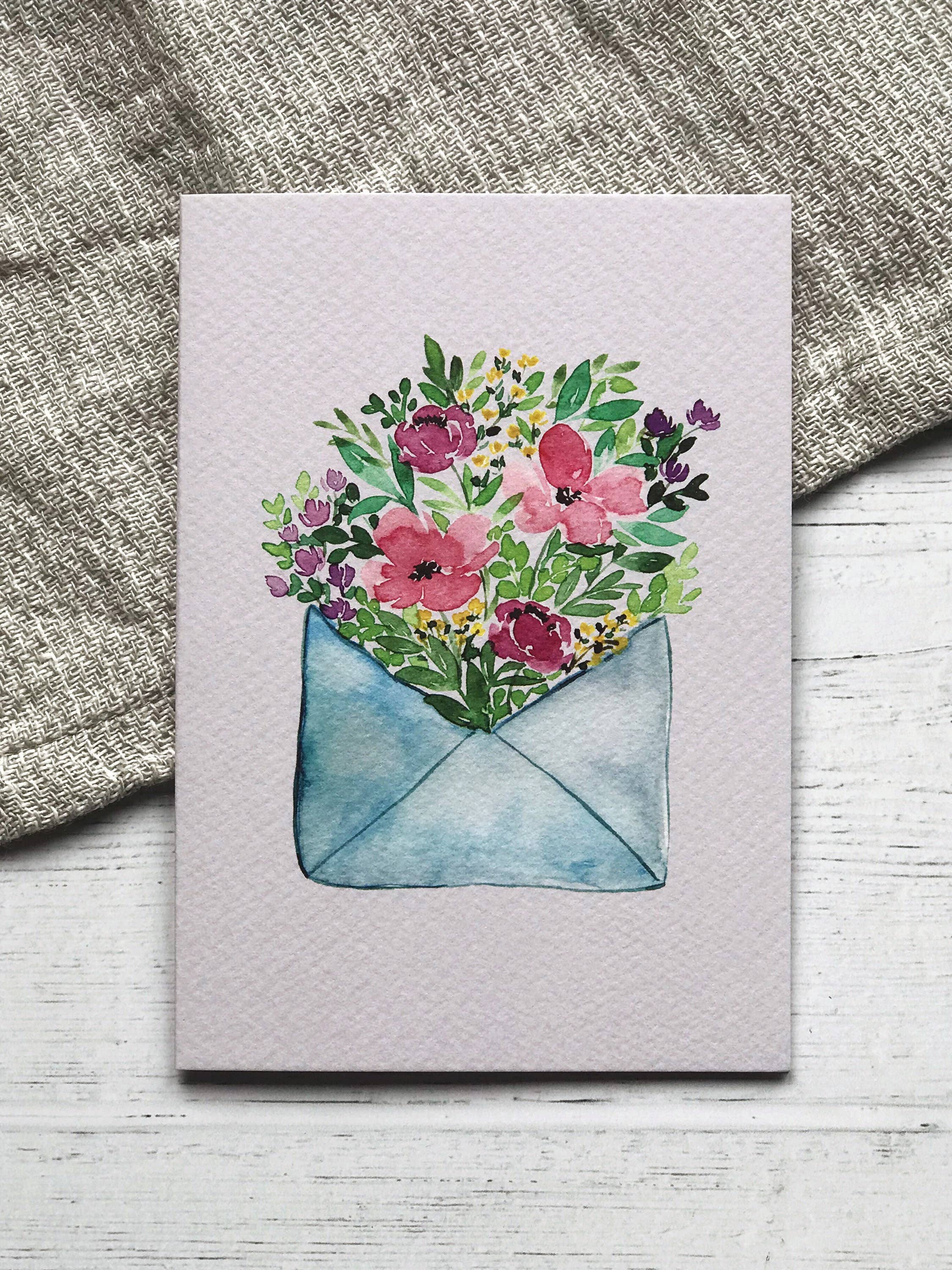 Designbyting – Engroshandel Fødselsdagskort – Konvolut af blomsterkort - Fødselsdag - Bryllup - Alle lejligheder1