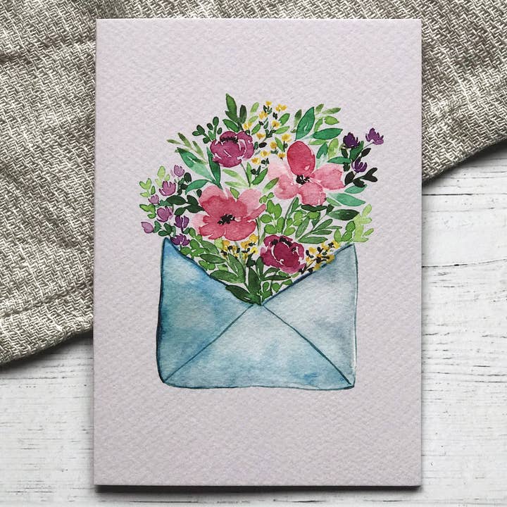 Designbyting – Engroshandel Fødselsdagskort – Konvolut af blomsterkort - Fødselsdag - Bryllup - Alle lejligheder1