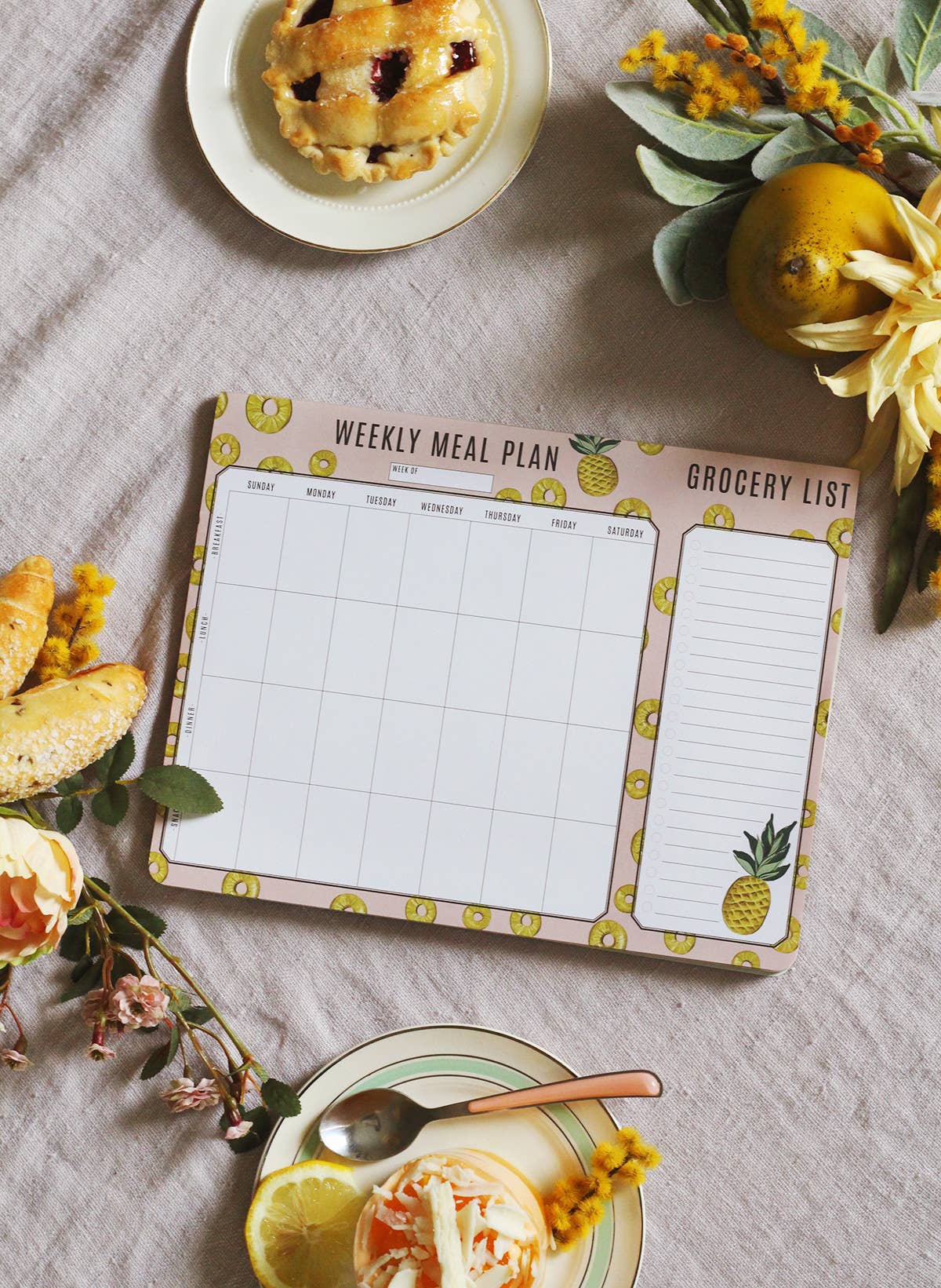 Lily & Val - Wholesale Planner - Pineapple Meal Planner Pad & Grocery List3
