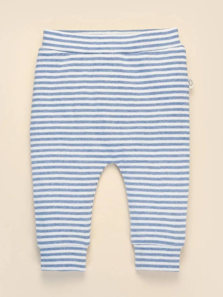 Økologiske bomuldsleggings - Blå striber for engroshandel hos Lūmmi in Colour Babywear