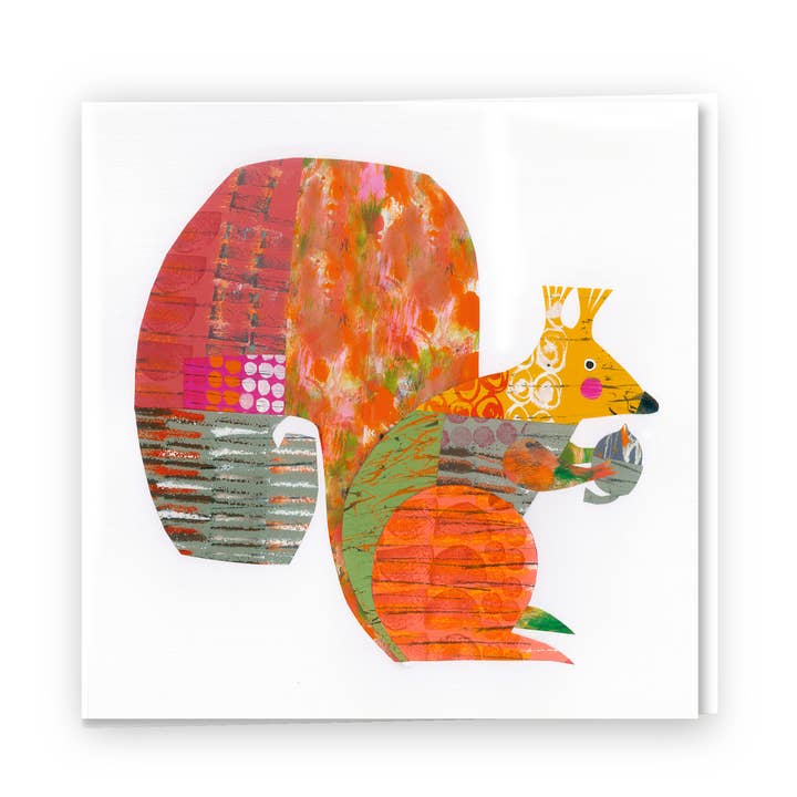 autumn squirrel greetings card for wholesale by Clare Youngs
