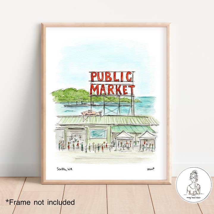 Messy Heart Studio – Engroshandel Kunsttryk – Skræddersyede lokale vartegn akvareltryk, personligt kunstværk8