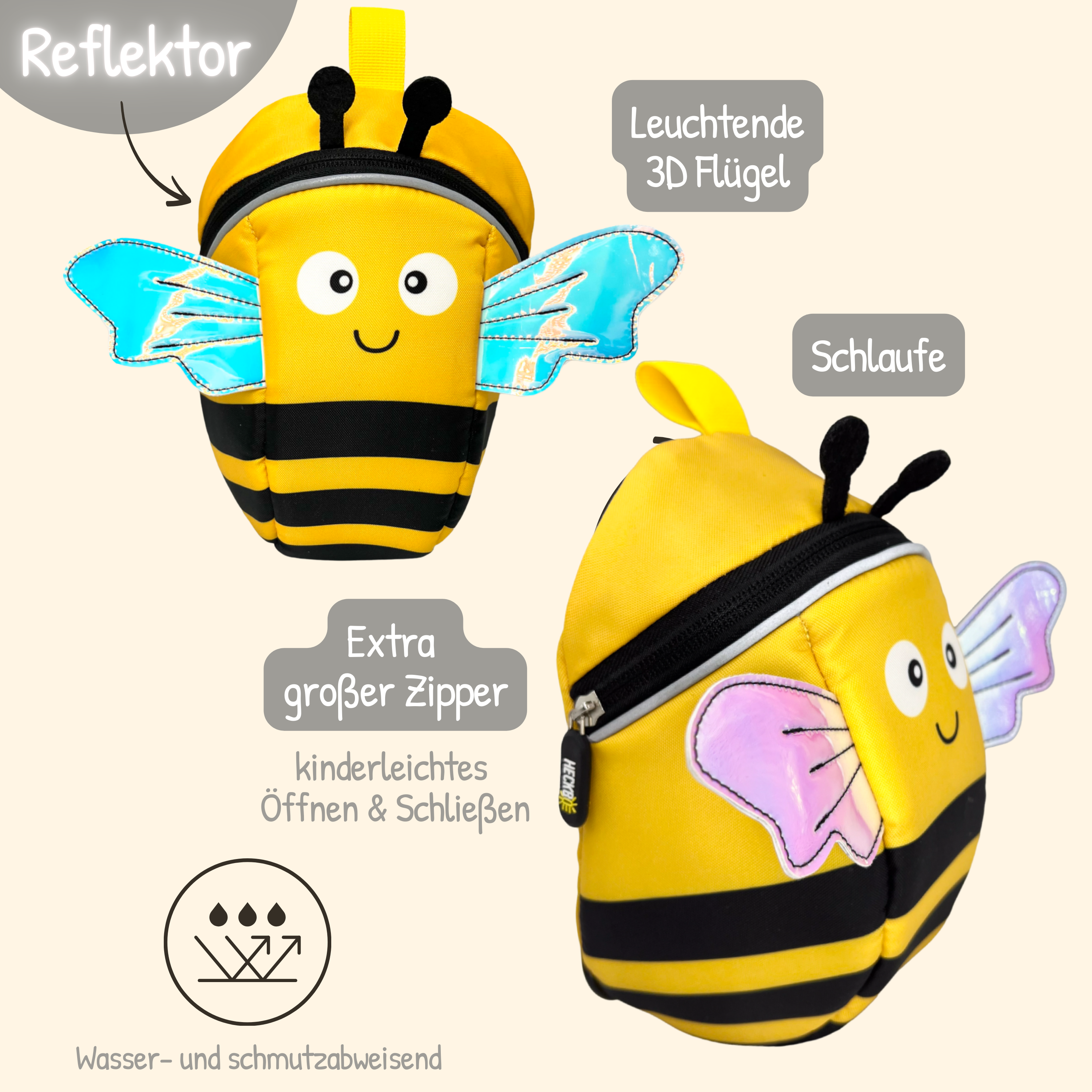 HECKBO - Wholesale Backpack - Kids - 2 in 1 Bicycle Bag & Backpack - Bee3