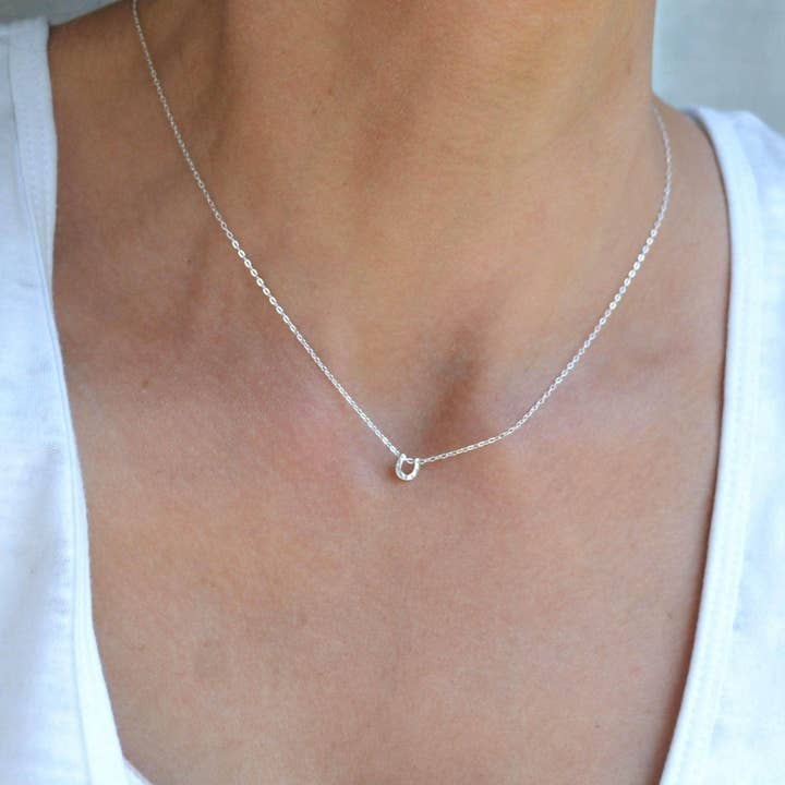 Lucky Horseshoe Necklace, Slide Equestrian for wholesale by Sela+Sage