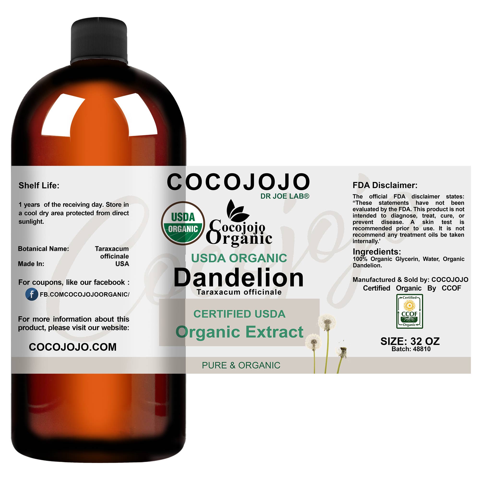 Coco jojo - Wholesale Oral Supplement/Vitamin - Dandelion Extract – USDA Organic4