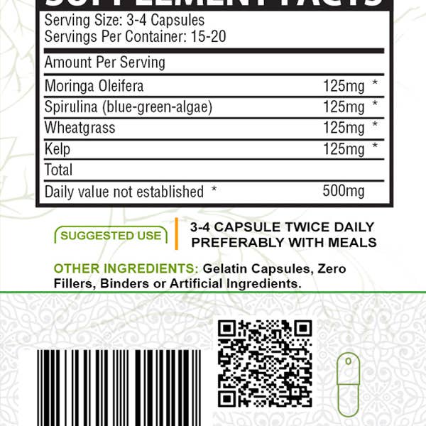 Nutreevit - Wholesale Oral Supplement/Vitamin - Moringa Spirulina Wheatgrass Kelp1