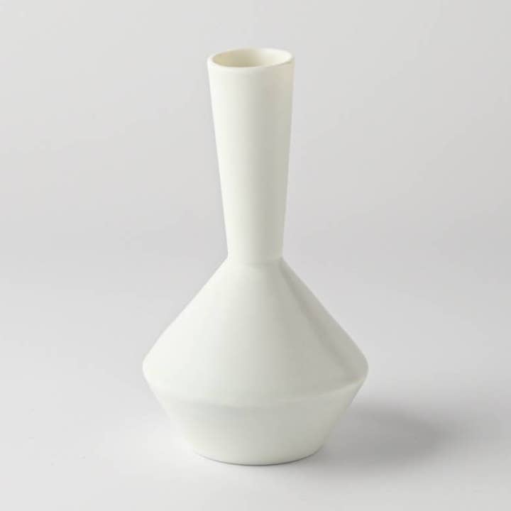 Jarrón de Flor Única Frustum - Blanco para venta al por mayor de Yamani