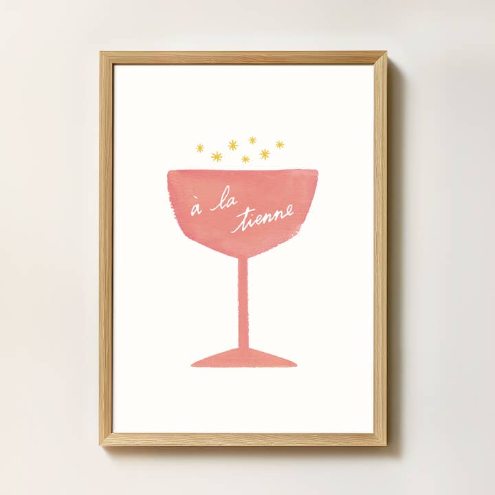 Konsttryck Champagne rosé "Skål för dig" Franska för wholesale av intemporalis