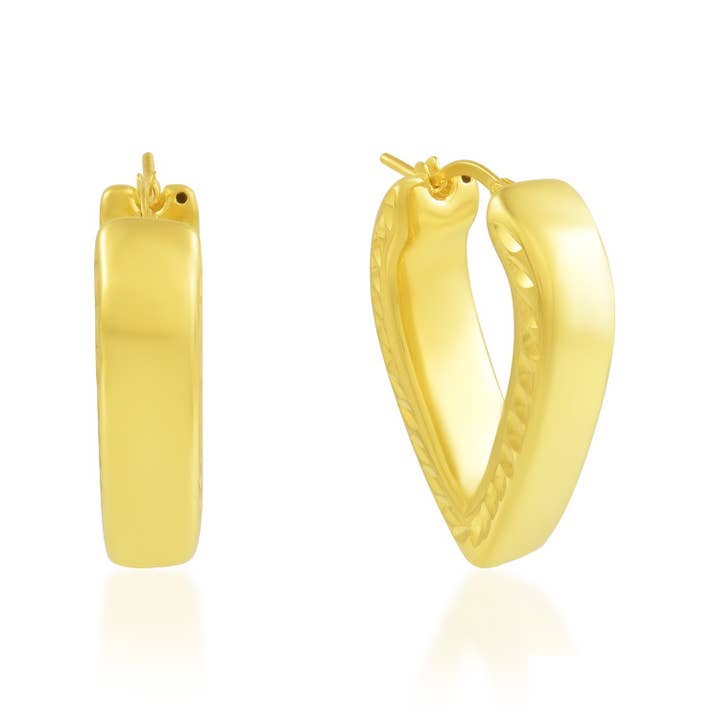 Leaf Luminance Huggies (Gold Vermeil) for wholesale by Arvino