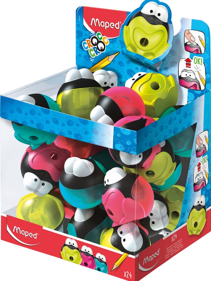Croc Croc Frog Sharpener, 1 pen size, collection box - Disp for wholesale by Maped Deutschland GmbH
