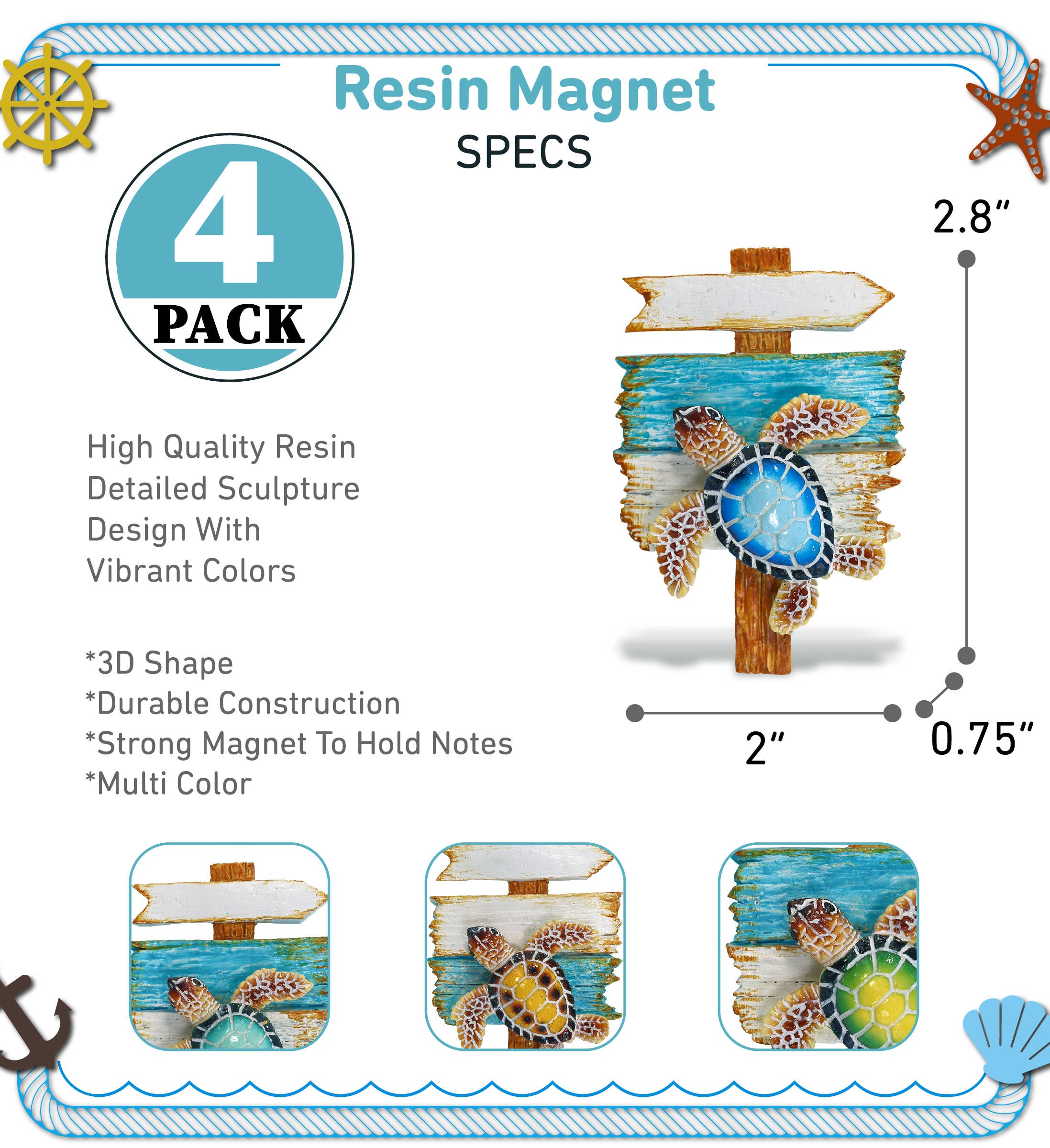 Cota Global - Wholesale Magnet - Resin Magnet - Wooden Sign - Sea Turtle2