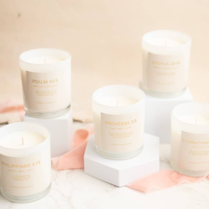 Paige Tate Christian Gifts - Wholesale Jar/Filled Candle - Scripture Candle: Proverbs 3:5