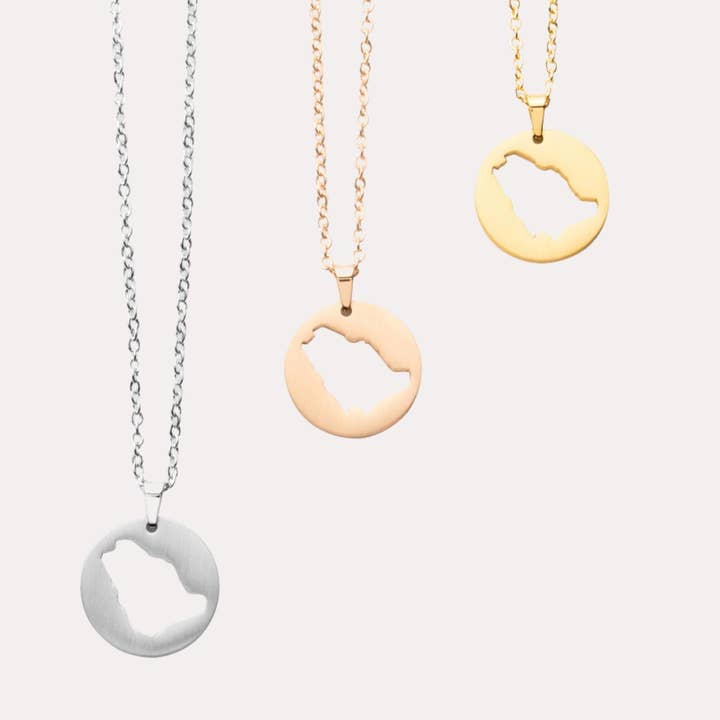 Saudi Arabia Map Necklace for wholesale by ZUDO