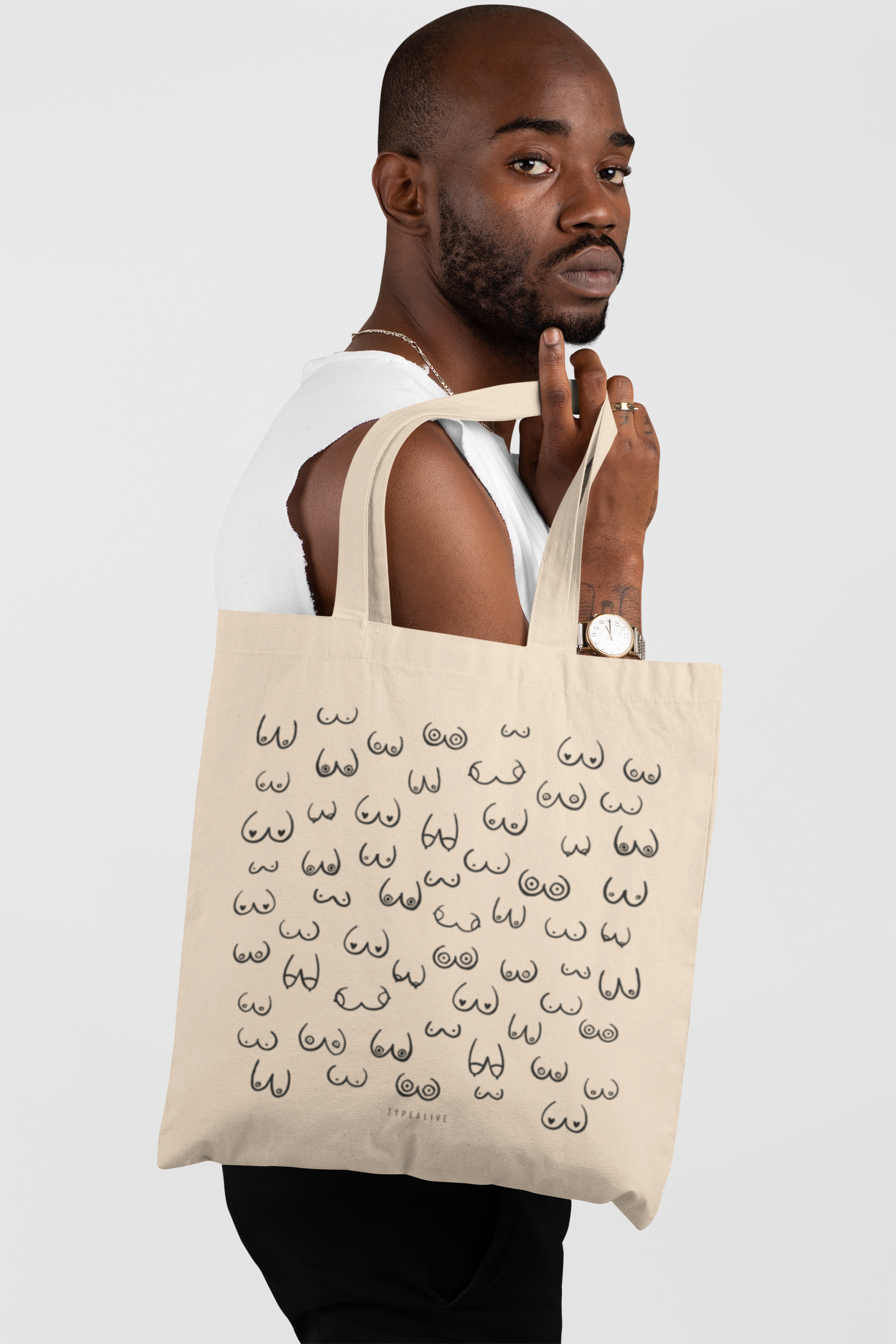 typealive – wholesale Tote Bag - Herr – Bomullspåse/barm vänner ”natur”3