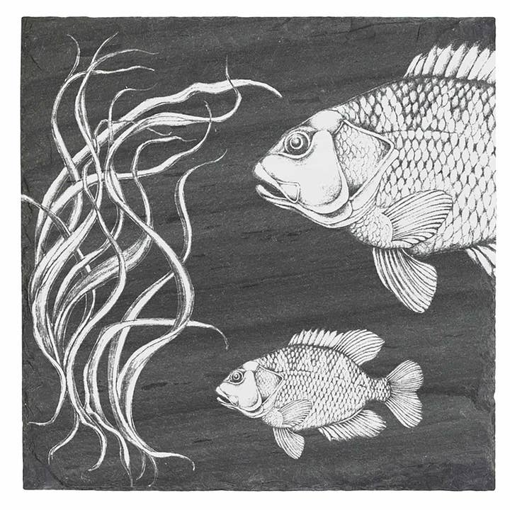 Square Slate Cheese Board-Laura Zindel Rock Bass for wholesale by JK Adams