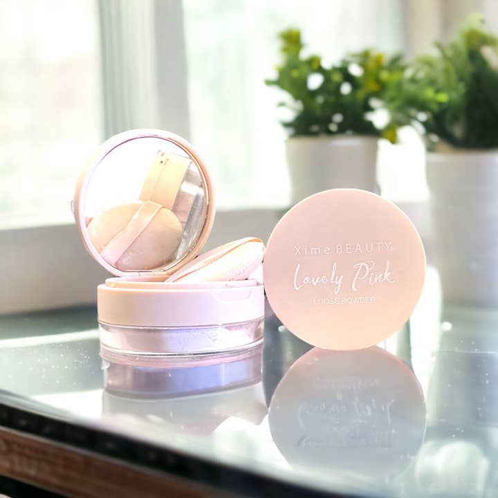 XIME BEAUTY – Engroshandel Makeup setting spray/pudder – Dejligt lyserødt løst pulver1