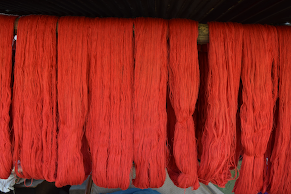 Luna-Leena  - handmade in Nepal - Wholesale Stool - kids chair with mushroom cover - red - hand crochet cotton5
