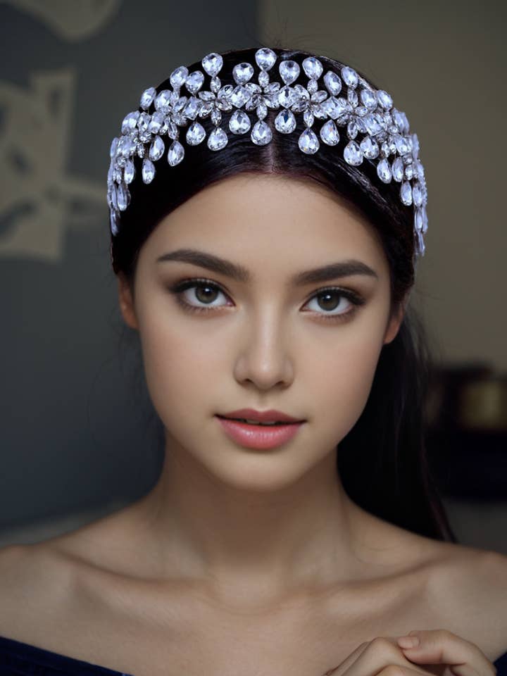 Elegant Wedding Headpiece for Women, Crystal Party Headband for wholesale by Happy Dream Gifts
