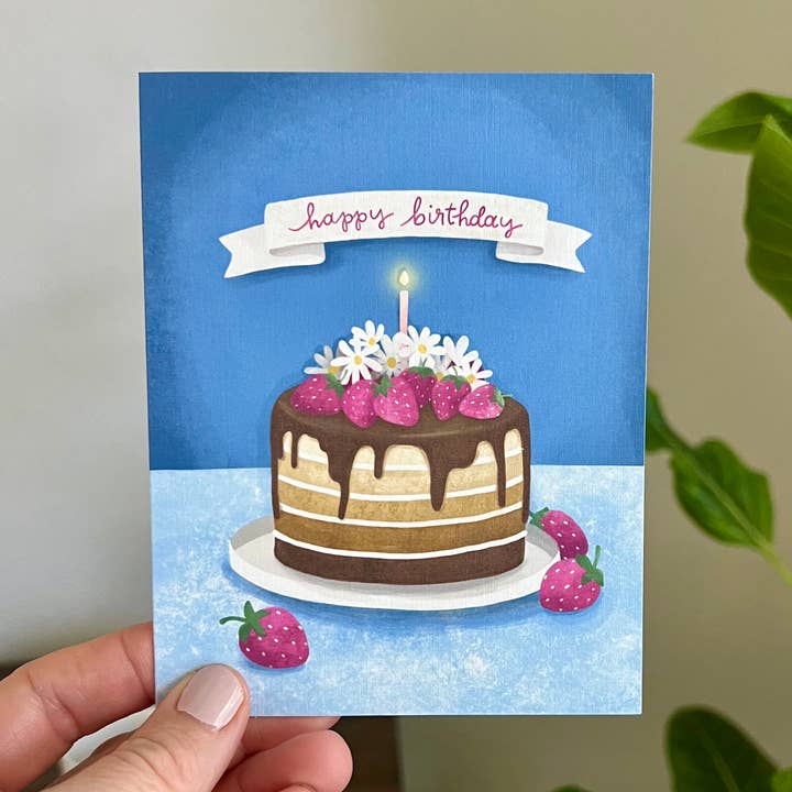 Hand Drawn Birthday Cards | Fancy Cakes Set of 8 for wholesale by Murray Designs