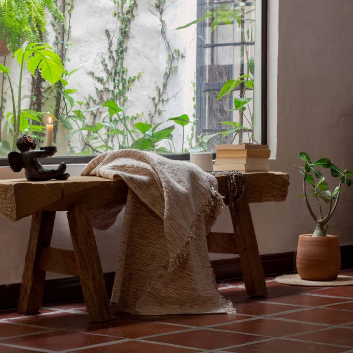 Under The Bough - Wholesale Throw Blanket - Matizado Handloomed Cotton Blanket — Sepia3