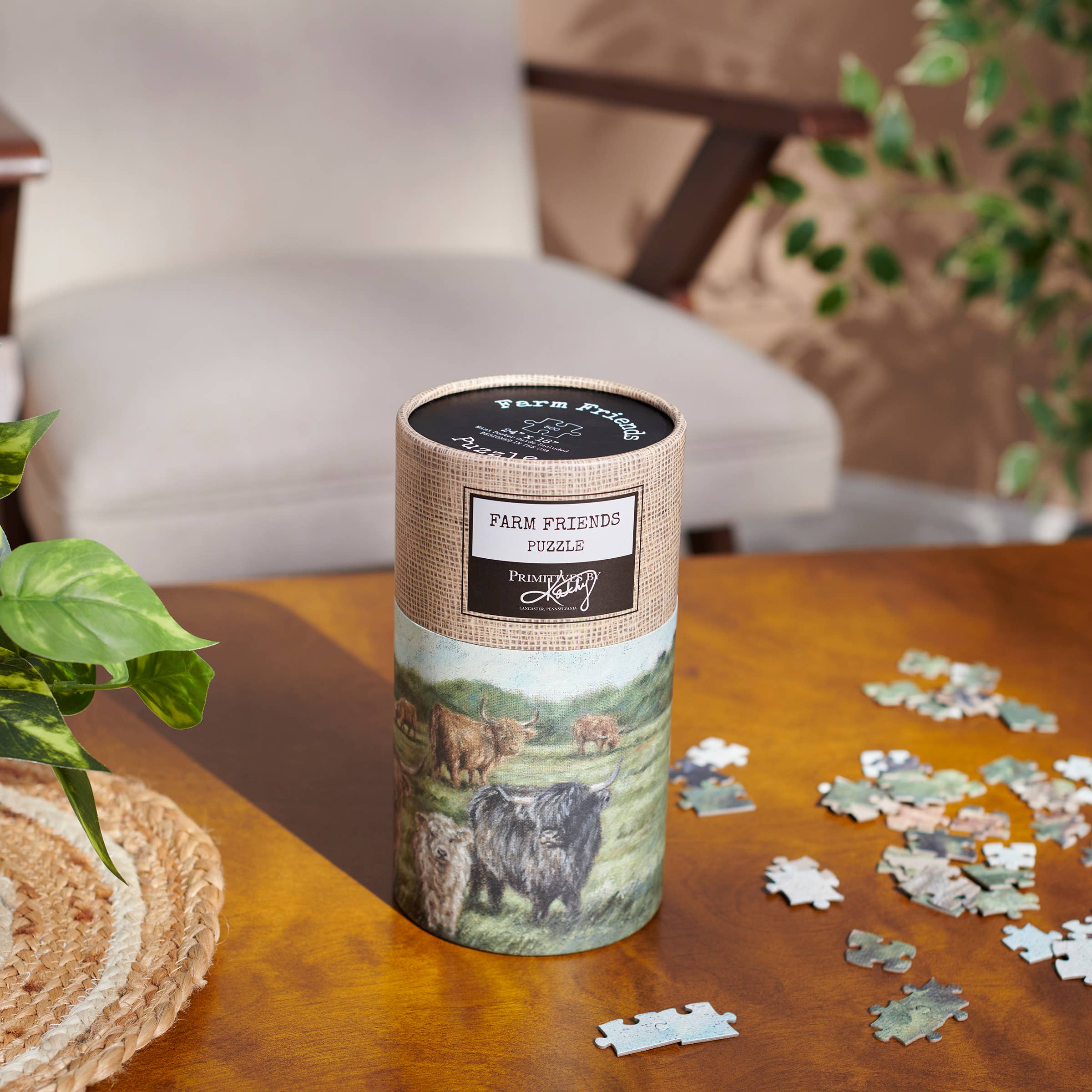 Primitives by Kathy - Wholesale Puzzle - Adult - Highland Cows Puzzle3