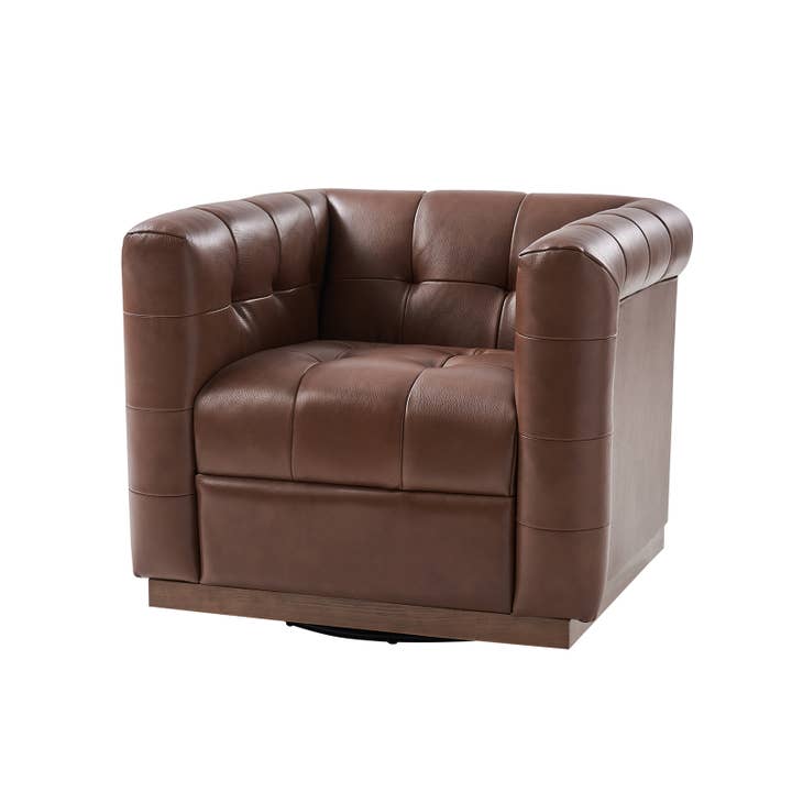Karat Home - Wholesale Chair - Arnold Genuine Leather Swivel Club Chair2