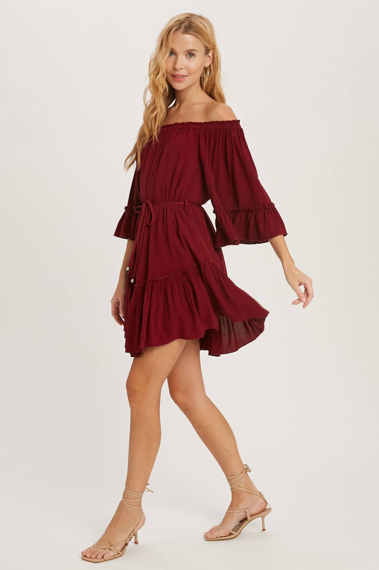 Bluivy - Wholesale Dress - Women's - RUFFLED SOLID BOHO DRESS43