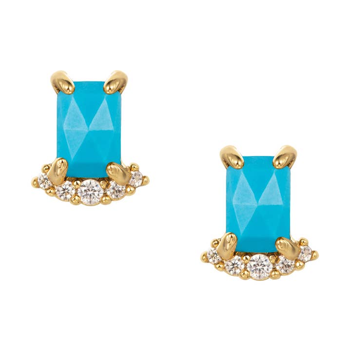 Eva Türkisfarbene Ohrstecker für den Großhandel von Heilo Jewelry