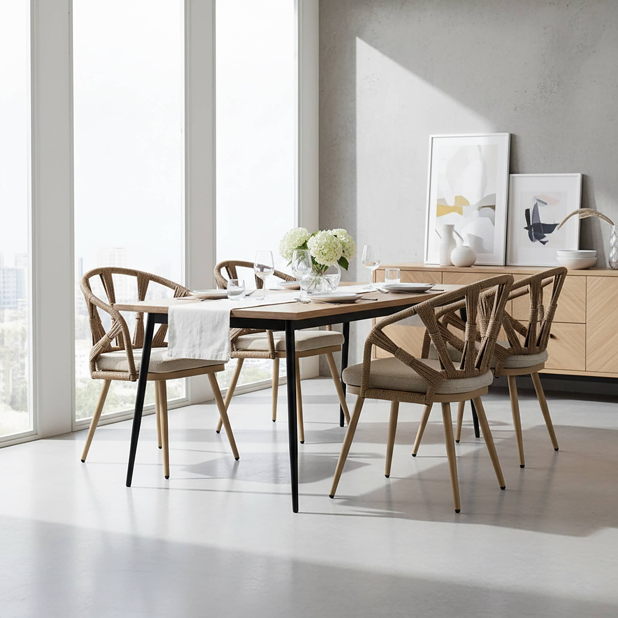 Glamour Home - Wholesale Patio Chair - Set of 2 Binda Brown Outdoor Dining Chair2