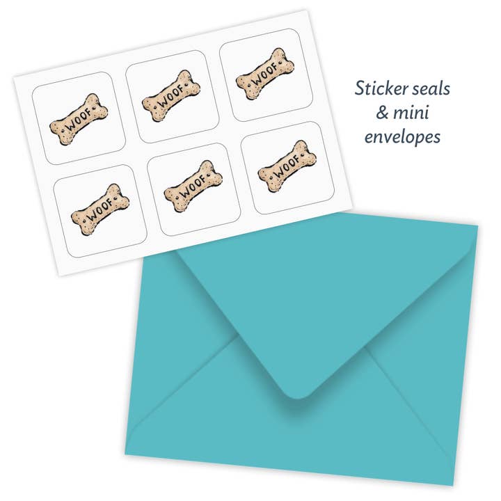 Independent Puppy – wholesale Stationery/notecard set – Swimmy Pups Mini Note Cards, Set of 6 | 2.5 x 3.5"6