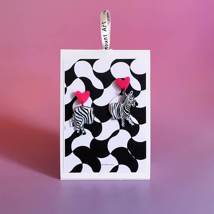 Westmount Art UK – Großhandel Ohrhänger – Halb und Halb Zebra - handgefertigte Ohrringe2