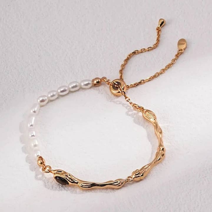 Tijgeroog zaden parel armband voor wholesale door Angel Barocco