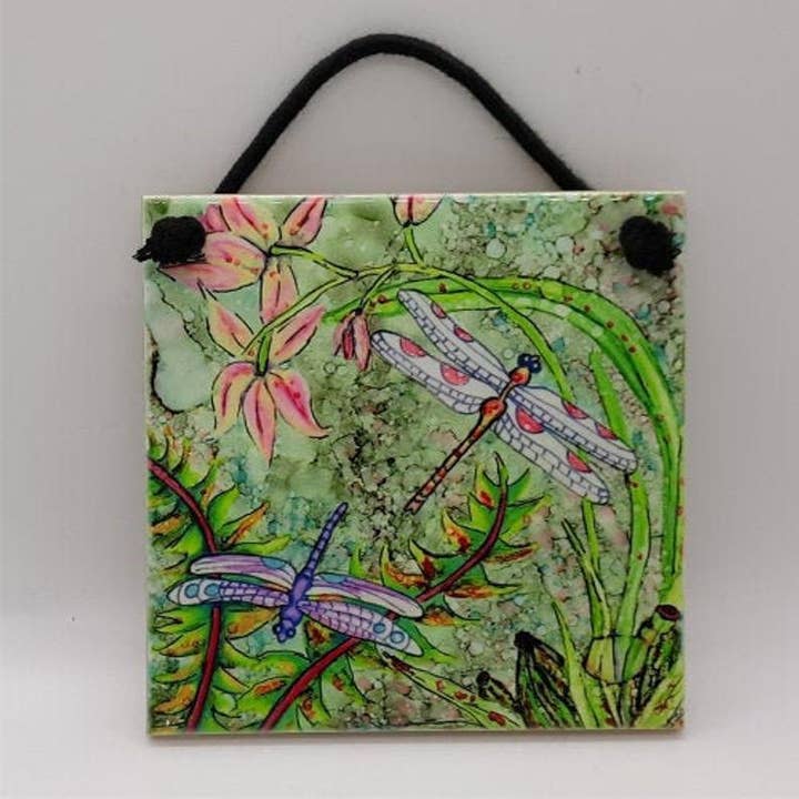 Carreau de céramique de jardin libellule pour la vente par Florida Vibes Art / Mungo Key Designs