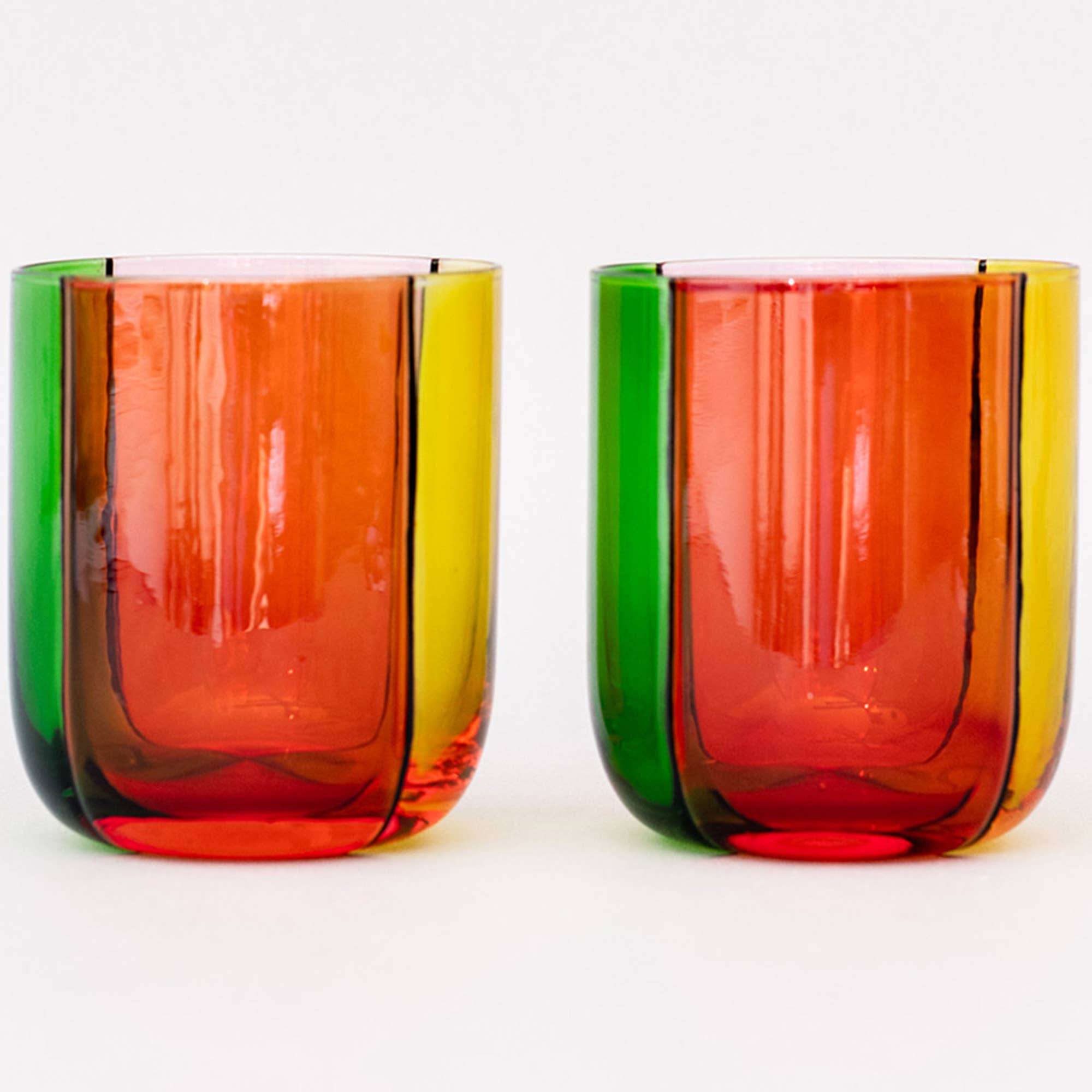 Ban.do – wholesale Drinking glass/cup – Low Ball Glasses, Colorblock2