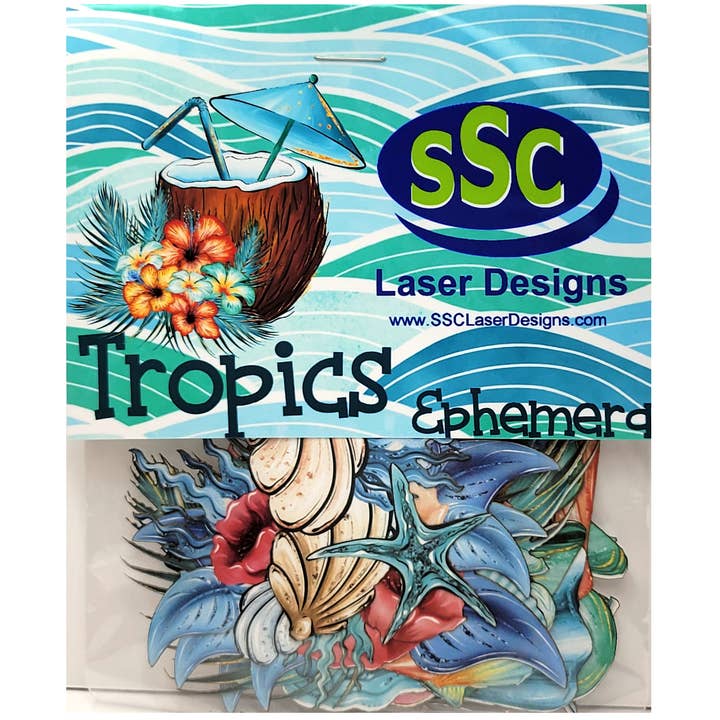 Phantasia Design's Tropics Collection Laser Cut Ephemera Embellishments - 3 Packs for wholesale by SSC Wholesale