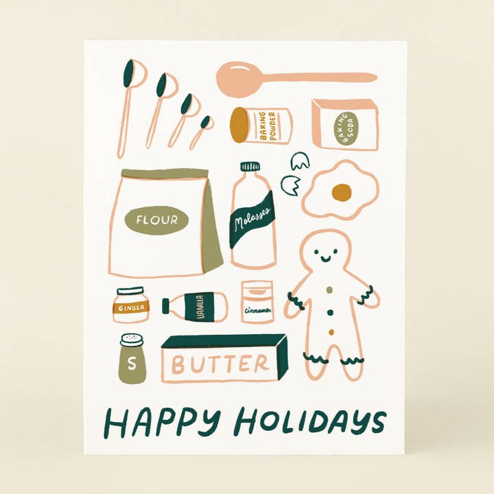 Gingerbread Holiday - Greeting Card for wholesale by markedbym