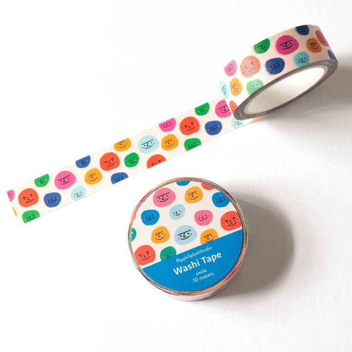 Nastro Washi con Faccine Sorridenti Colorate per la vendita all'ingrosso da parte di RippleSplash Studio