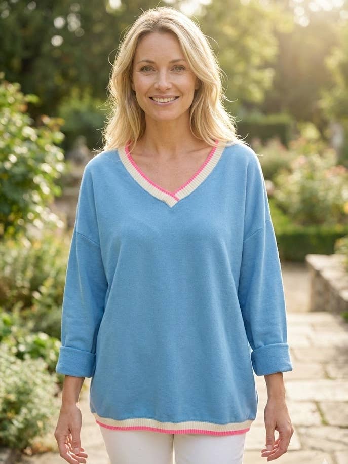 Afslappet Dame V-hals Trøje for engroshandel hos VICTORIA&ISAAC